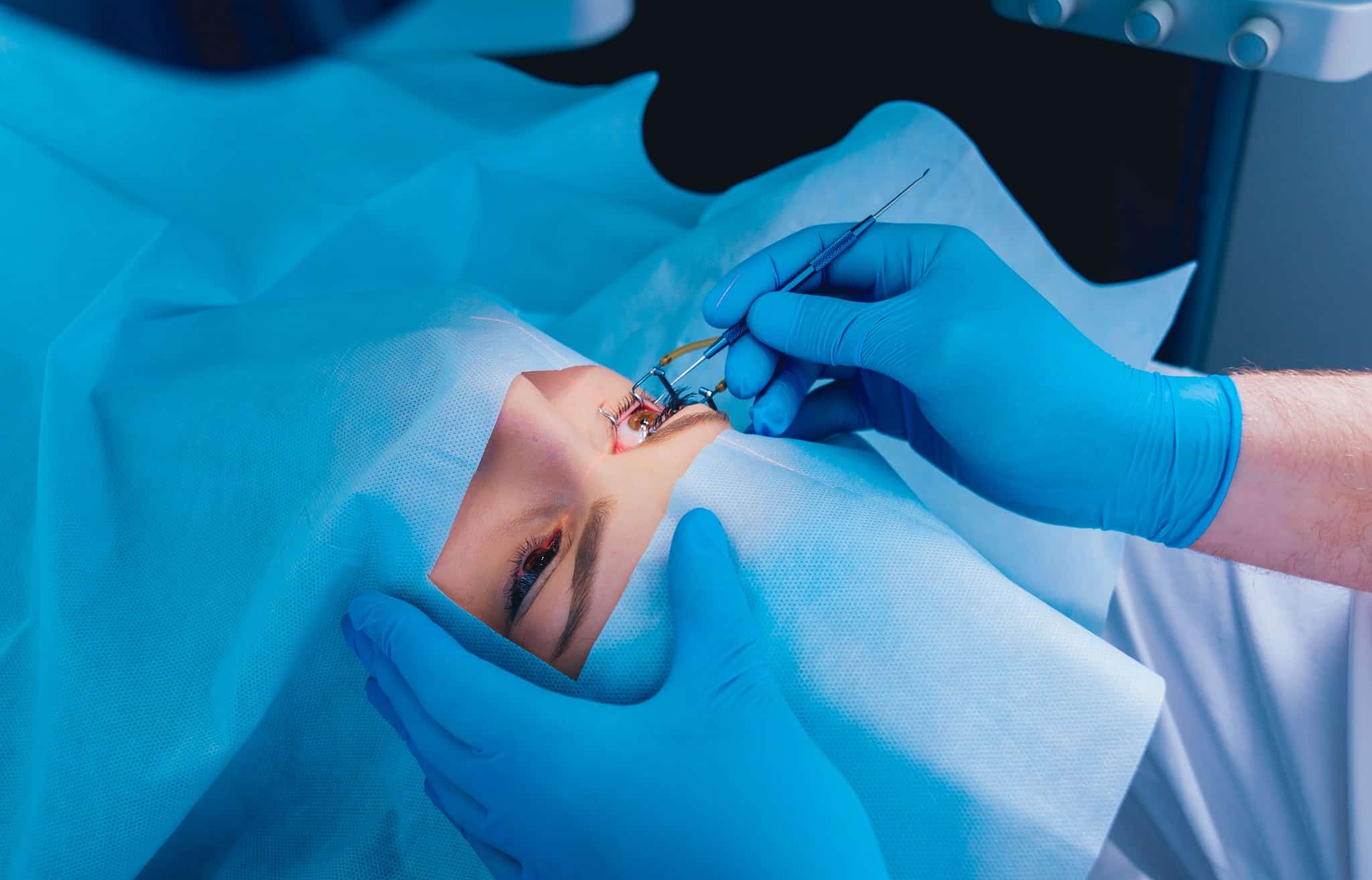 woman having eye surgery
