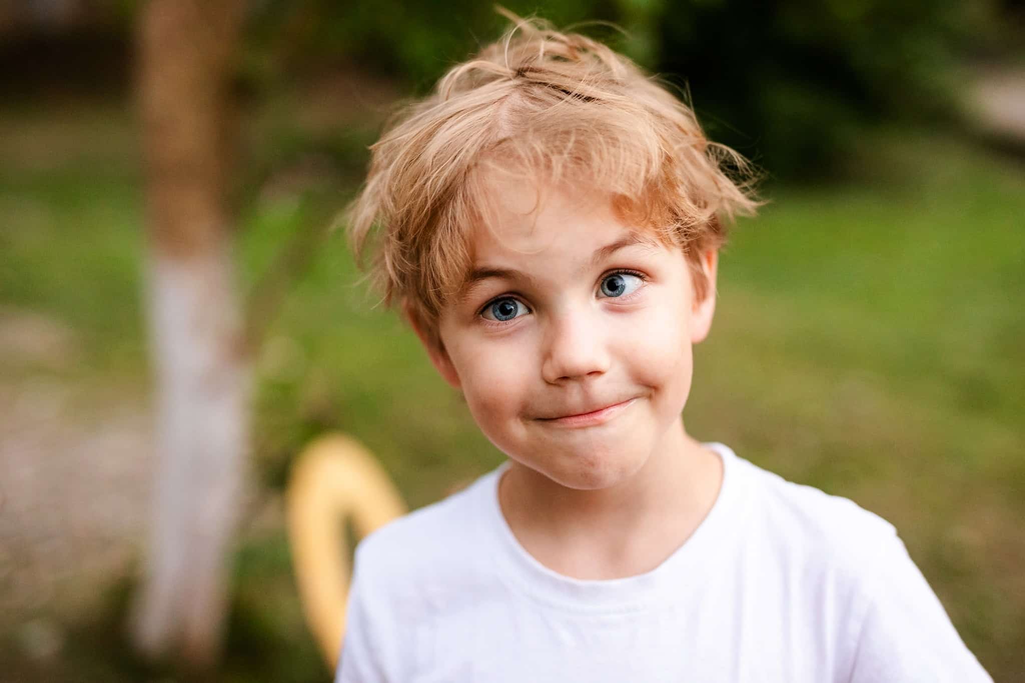 boy with crossed eyes