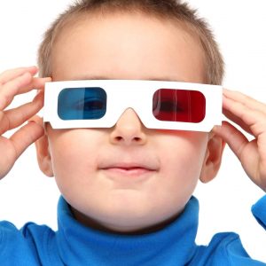 Boy wearing 3D glasses