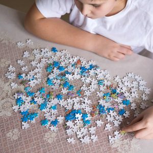 Child doing puzzle